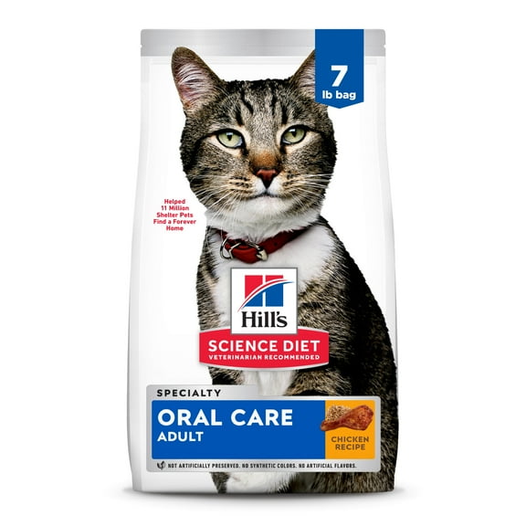 Hill's Science Diet Oral Care Chicken Dry Cat Food, 7lb Bag