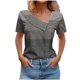 thumbnail image 1 of Tops de Algodón para Mujeres Cuello en V Casual de Manga Corta, Imitación Algodón Primavera Y Blusa de Verano, 1 of 5