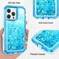 thumbnail image 7 of YUNOVA for iPhone 16/16 Pro/16 Pro Max/16 Plus Case Glitter Floating Liquid Shiny Quicksand Case for Women Girls Heavy Duty Shockproof Protective Case Hard PC Bumper Soft TPU Cover, 7 of 7