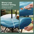 thumbnail image 5 of Round Outdoor Tablecloth with Umbrella Hole and Zipper, Teal Blue Ombre Tablecloth with Elastic Waterproof, Summer Beach Ocean Waves Coastal Patio Table Covers for 31" - 35" Picnic Pool Tables, 5 of 9