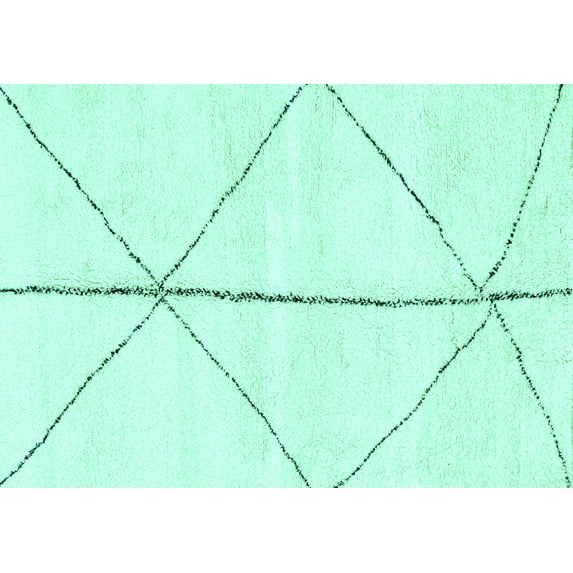 Ahgly Company Indoor Rectangle Solid Turquoise Blue Modern Area Rugs, 8' x 12'