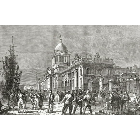 The Custom House, Dublin, Ireland In The Late 19Th Century. From Our Own Country Published 1898. Poster Print (18 x 11)