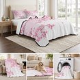 thumbnail image 6 of Full Quilt Set 78''x90'', Cherry Blossom Lightweight Summer Bedspread Coverlet Set with 2 Pillow Shams, Gradient Tree Pink Flower Plant Breathable All Season Quilt Bedding for Bedroom/Guest Room, 6 of 9