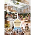 thumbnail image 5 of Sage Green Flowers Table Cloth, Watercolor Retro White Floral Leaves Waterproof Tablecloth for Rectangle Tables, Reusable Washable Fabric Table Cover for Restaurant Kitchen Dining Tables 52"x70", 5 of 6
