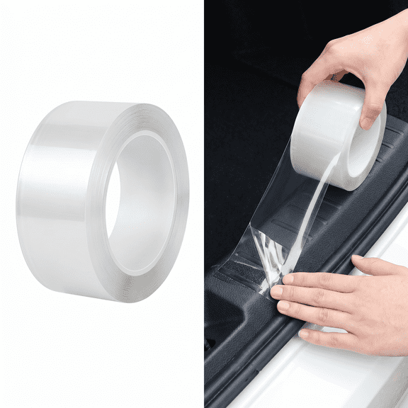ROSEXIXI Transparent Invisible Car Bumper Anti-Scratch Sticker, Durable Trunk Edge Protector Tape, Wearproof Collision Proof Adhesive Strip for Vehicle Interior Exterior Use