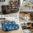 thumbnail image 6 of COEQINE Recliner Sofa Cover Soft Reclining Slipcover 8 Pieces Breathable Recliner Cover 3 Seater Stretch Furniture Protector with Pocket for Pets, Dogs, Kids, Hawaiian Polynesia Floral Blue, 6 of 8