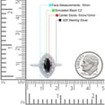 thumbnail image 4 of Halo Art Deco Marquise Ring Black CZ 925 Sterling Silver Size 8, 4 of 6