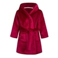 thumbnail image 2 of Bovxnpu Fall Winter Toddler Boy Girl Robes Girls Bathrobes, Girls Fleece Hooded Robes Toddler Warm Fuzzy Bathrobe Solid Color Long Sleeve Hooded Warm Bathrobe for Kids Fall Winter Sleepwear, 2 of 8