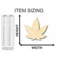 thumbnail image 2 of Unfinished Wood Marijuana Leaf Shape - Cannabis - Pot - Leaves - Craft - up to 46" DIY 6" / 1/4", 2 of 3