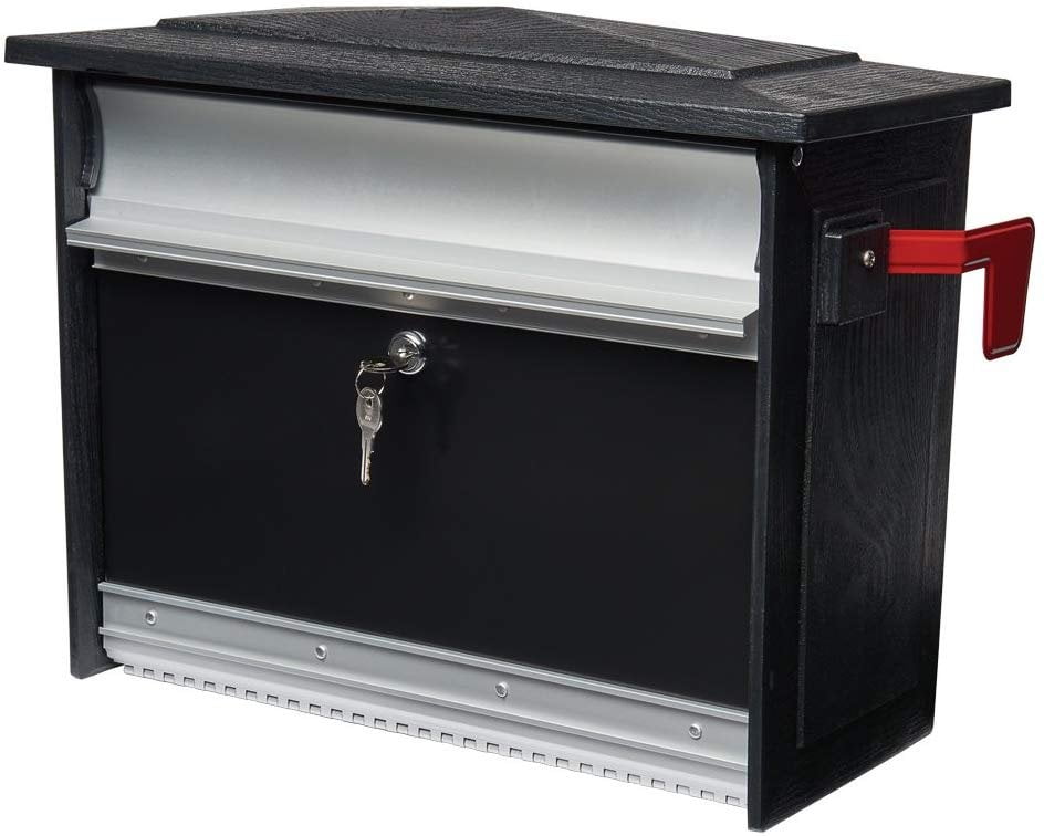 Gibraltar Mailboxes Mailsafe Medium Capacity Aluminum Black, WallMount