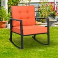 thumbnail image 4 of Gymax 2PCS Outdoor Wicker Rocking Chair Patio Lawn Rattan Single Chair Glider w/ Cushion, 4 of 9