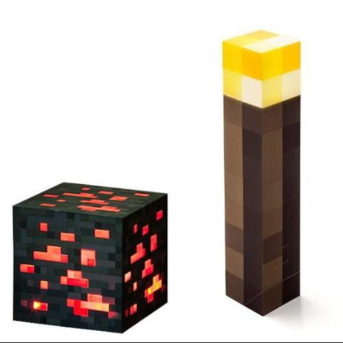 Minecraft Light Up Torch And Redstone Ore Set Of 2 Walmart Com Walmart Com