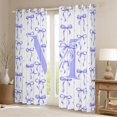 thumbnail image 2 of Manfei Ribbon Bow Tie M Personalized Initial Black Out Curtains for Kids Girls,Teens Vintage Purple Polka Dots Curtains Pack of 2 (42x63 Each),Microfiber Bedroom Decor, 2 of 6