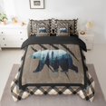 thumbnail image 2 of Woodland Bear Comforter Set King 7 Piece Rustic Cabin Bear Bed in a Bag Farmhouse Home Decor,Wildlife Animal Checkered Bedding Set with Fitted Sheet,Flat Sheet,Pillowcases, 2 of 5