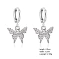 thumbnail image 4 of Women Earrings Fashion Rhinestone Small Butterfly Dangle Earrings Hoop Earrings, 4 of 10