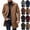 Brown, variant on Zylanna Mens Wool Blend Overcoat with Pockets, Tailored Notch Lapel Trench Coat Single Breasted Mid Length Coat Business Professional Brown