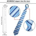 thumbnail image 2 of QCWQMYL Cravates à Glissière pour Hommes 6 Pcs Pré-Nouées Mariage Formel Cravate Rayée Ensemble de Cravates Polyester Réunion, 2 of 7