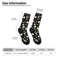 thumbnail image 2 of Honeii Daisy Print Adult Socks,Crew Socks,Casual Calf Socks,Daily Wear Socks for Men & Women, Perfect for Sports, Casual and Everyday Use, 2 of 6