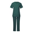 thumbnail image 4 of BiZtdJrK Scrub 2 Piece Outfits for Women Short Sleeve V Neck Scrubs Tops and Pants Sets Stretch Nursing Uniform with Pockets Army Green XL, 4 of 8