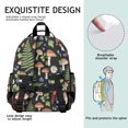 thumbnail image 3 of Mushroom and Berry Black Pattern Cute School Backpack Bag for School with Padded Back and Adjustable Shoulder Straps 15.25"x11.5"x5.25", 3 of 3