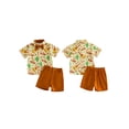 thumbnail image 2 of BemeyourBBs Cinco De Mayo Baby Boy Outfit Toddler Baby Boy Mexican Fiesta Outfits Infant Boy Summer Clothes Cactus Guitar Print Bowtie Short Sleeve Button Down Shirt Elastic Waist Pockets Shorts Set, 2 of 9