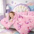 thumbnail image 4 of Manfei Animal Axolotl 7-Piece King Bedding,Watercolor Amphibian King Bed in a Bag,Pink Reversible, 4 of 7