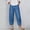 Sky Blue, variant on BUIGTTKLOP Women's Wide Leg Cropped Pants Elastic Waist Loose Trousers Lightweight Casual Capri Pants with Pockets