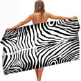 thumbnail image 1 of Zebra Pattern Texture Microfiber Beach Towel,Quick Dry Pool Towels Black and White Striped Beach Towel,Oversized Travel Towel ,Lightweight Compact Beach Accessories Sand Free (30x60in), 1 of 8