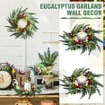 thumbnail image 4 of Guvpev 4 Pcs 8" Mini Christmas Wreaths for Kitchen Cabinet Small Christmas Candle Rings Wreaths, Front Door Pillars/Home Table Centerpieces Hanging Garlands, for Windows/Wedding Decor, 4 of 6