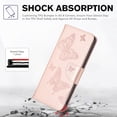 thumbnail image 6 of Feishell iPhone 7 / 8 / SE 2020 / SE 2022 Case Butterfly Embossed Pattern Premium Leather Wallet Cover Flip Stand Card Slots Holder Magnetic with Wrist Strap Case, Red, 6 of 7