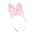 thumbnail image 4 of Diadema con orejas de conejo y lazo rosa para Pascua, ideal para San Valentín. con diamantes de imitación, 4 of 8