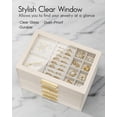 thumbnail image 4 of Jewelry Box Vlando organizador con tapa de cristal de 4 capas, color blanco nube, 4 of 7