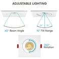 thumbnail image 7 of Luxrite Adjustable Square Gimbal LED Recessed Lights, 5 Color Selectable, Dimmable, Wet Rated, ETL Listed, 7 of 7