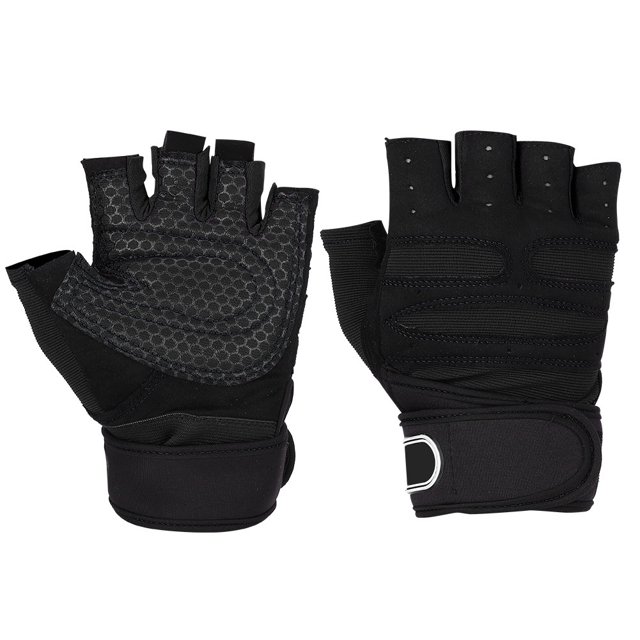 Levantamiento de pesas Guantes de gimnasio Entrenamiento Fitness Muñequera Entrenamiento Ejercicio Deportes (Negro, XL)