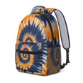 thumbnail image 2 of Orange and Blue Tie Dye Pattern Backpack for School, Cute School Bag with Adjustable Shoulder Straps and Padded Back, 15.3"x11"x6.7", 2 of 5