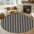 thumbnail image 2 of Buffalo Plaid Round Rug 7ft Washable Circle Rugs Non Slip Farmhouse Black White Checkered Vintage Large Area Rug Indoor Floor Carpet for Bedroom Kitchen Living Room Home Office Dining Room Nursery, 2 of 9