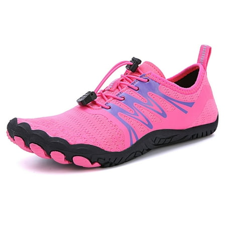 

Flexible Unisex Water Shoes Quick Dry Beach Sneakers with Toe Cap Protection Rose Red 37