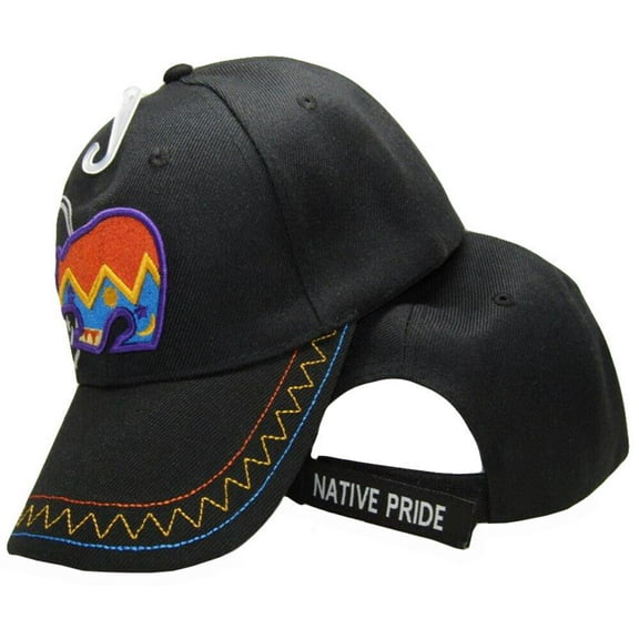 Native Pride Bear Black Embroidered Cap Hat