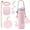 Pink Vibes, variant on Compatible with Owala Bottle Accessories Durable Silicone Boot Handle Comaptible with Owala Bottles 24oz or 32oz Stylish Charms Strap for Personalized Touch Rubber Bottom