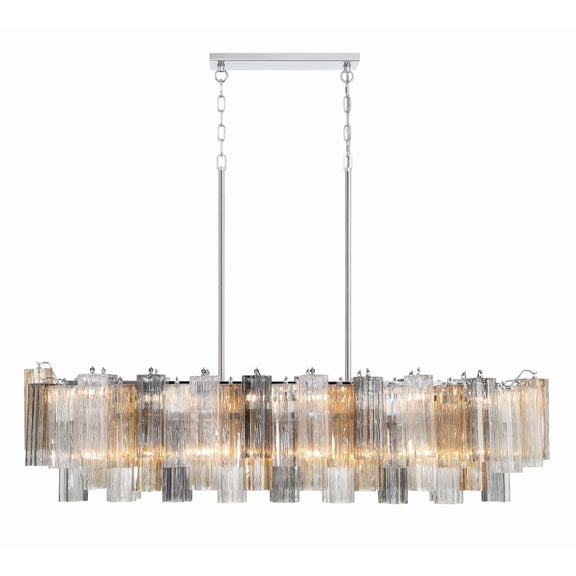 Crystorama Addis 14 Light Polished Chrome Chandelier - 51.75"W x 14.25"H x 14"D