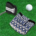 thumbnail image 5 of Haosy Elegant Indigo Ikat Print Golf Mallet Putter Cover Strong Magnetic Leather Golf Club Headcover Closure, 5 of 7