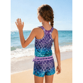 thumbnail image 4 of Girls Swimsuit Two Piece Set Tankini Crop Top Swim Shorts Bathing Suit Sizes 6-7Y, 4 of 5