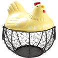 thumbnail image 1 of Creative Egg Baskets, Egg Basket with Lid and Ceramic Handles, Snack Fruit Container Kitchen Hen Decor, Storage Basket, 1 of 5