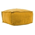 thumbnail image 4 of Creative Co-Op Square Cotton Velvet Pouf Seat, Goldenrod Yellow, 4 of 9