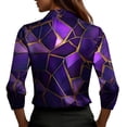 thumbnail image 3 of Pounoo Womens 3/4 Sleeve Deep V Neck Floral Print Blouses Elegant Flower Pattern Slim Fit Breathable Office Casual Tops Spring Summer Work Fashion Outfits Gift, 3 of 6