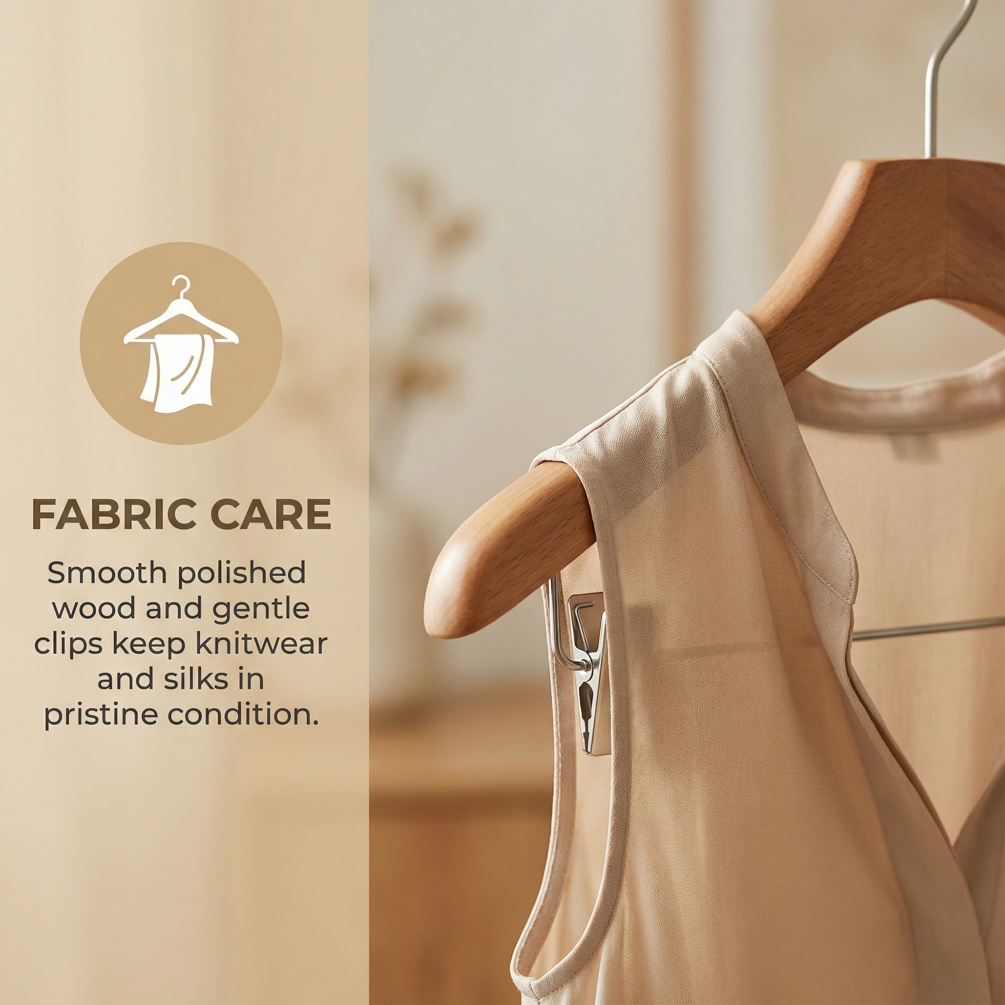 Unique Bargains 2Pcs Wood Space Saving Storage Pants Shirts Hanger Clip-Flat