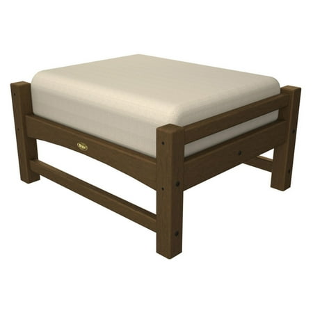 Trex Outdoor Furniture Recycled Plastic Rockport Club Ottoman with Sunbrella Cushion