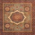 thumbnail image 1 of Ahgly Company Indoor Square Abstract Orange Brown Abstract Area Rugs, 3' Square, 1 of 6