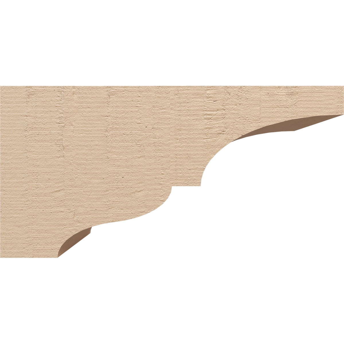 7"W x 14"D x 7"H Wide Asheboro Rough Cedar Woodgrain TimberThane Corbel, Primed Tan