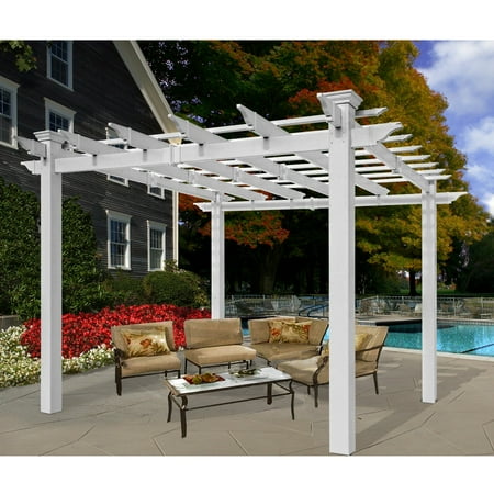 New England Mirage 8 x 8-ft. Vinyl Pergola